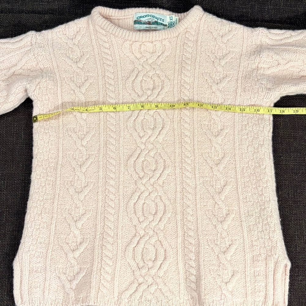 Aran Crafts 100% Merino Wool Knit Sweater Size XS Pink Thick and Warm - Picture 6 of 10
